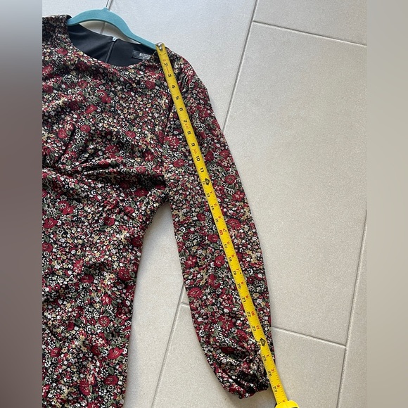 MISSGUIDED PETITE FLORAL LONG SLEVE SLIT MIDI DRESS SIZE 12 - Picture 5 of 11